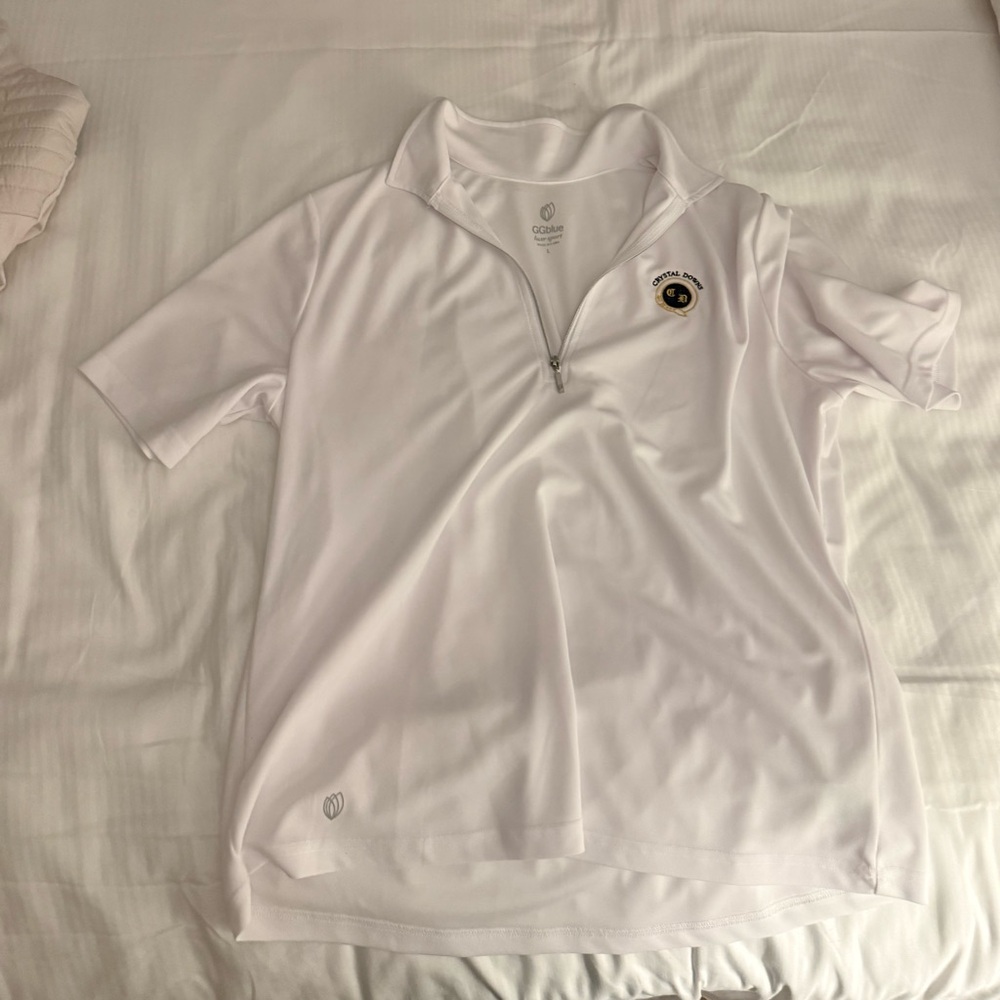 GG BLUE shirt sleeve golf polo white size L